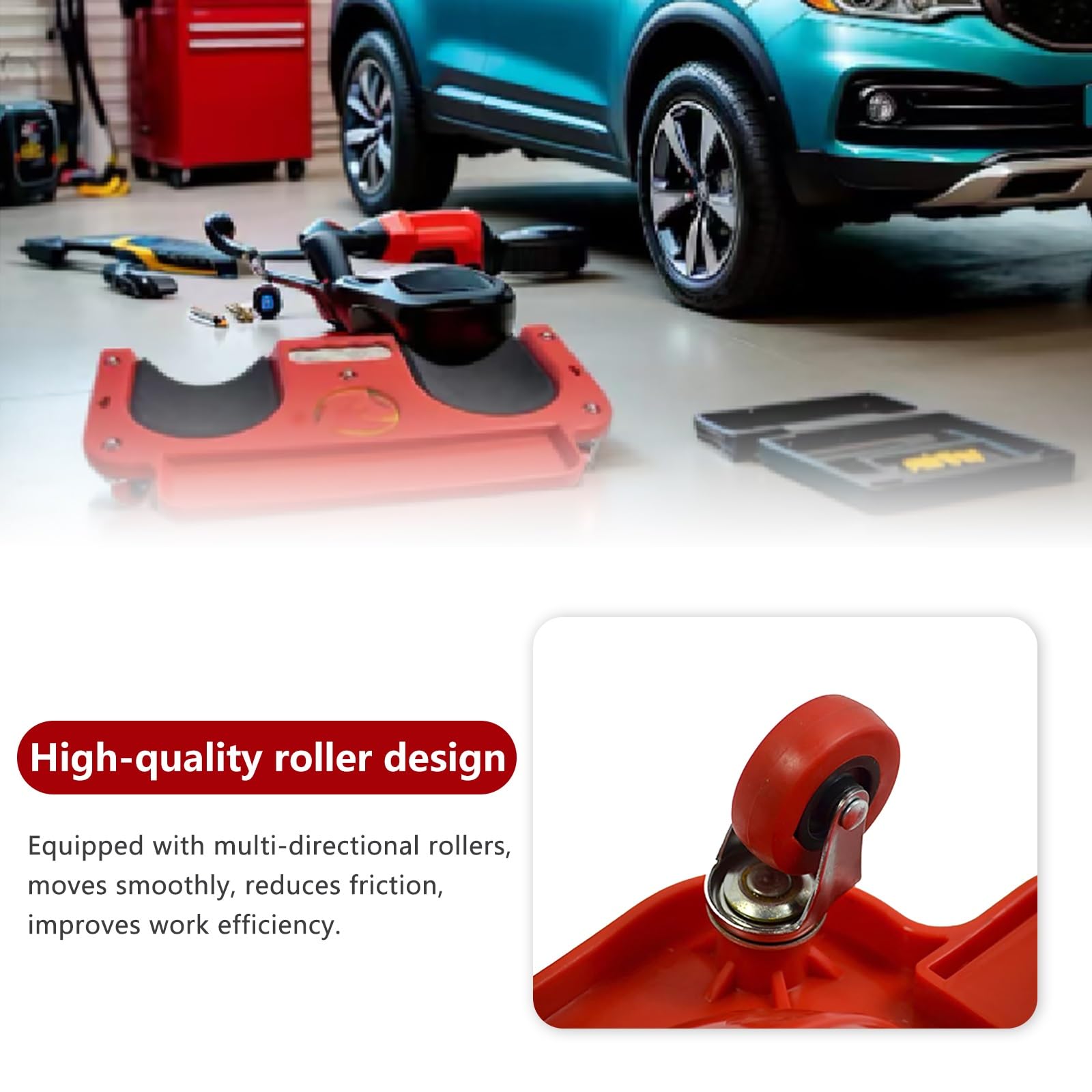 Rolling Knee con Portautensili Ginocchiere da Lavoro Facile da Usare E Forte capacità di Carico Adatta per Piastrellatura Riparazione Auto Manutenzione Giardinaggio
