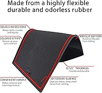 Vista 5 de Forro de consola central para accesorios Nissan Rogue 2021-2024 2025 2026, tapete para portavasos, almohadilla de bolsillo de puerta, borde de Rojo