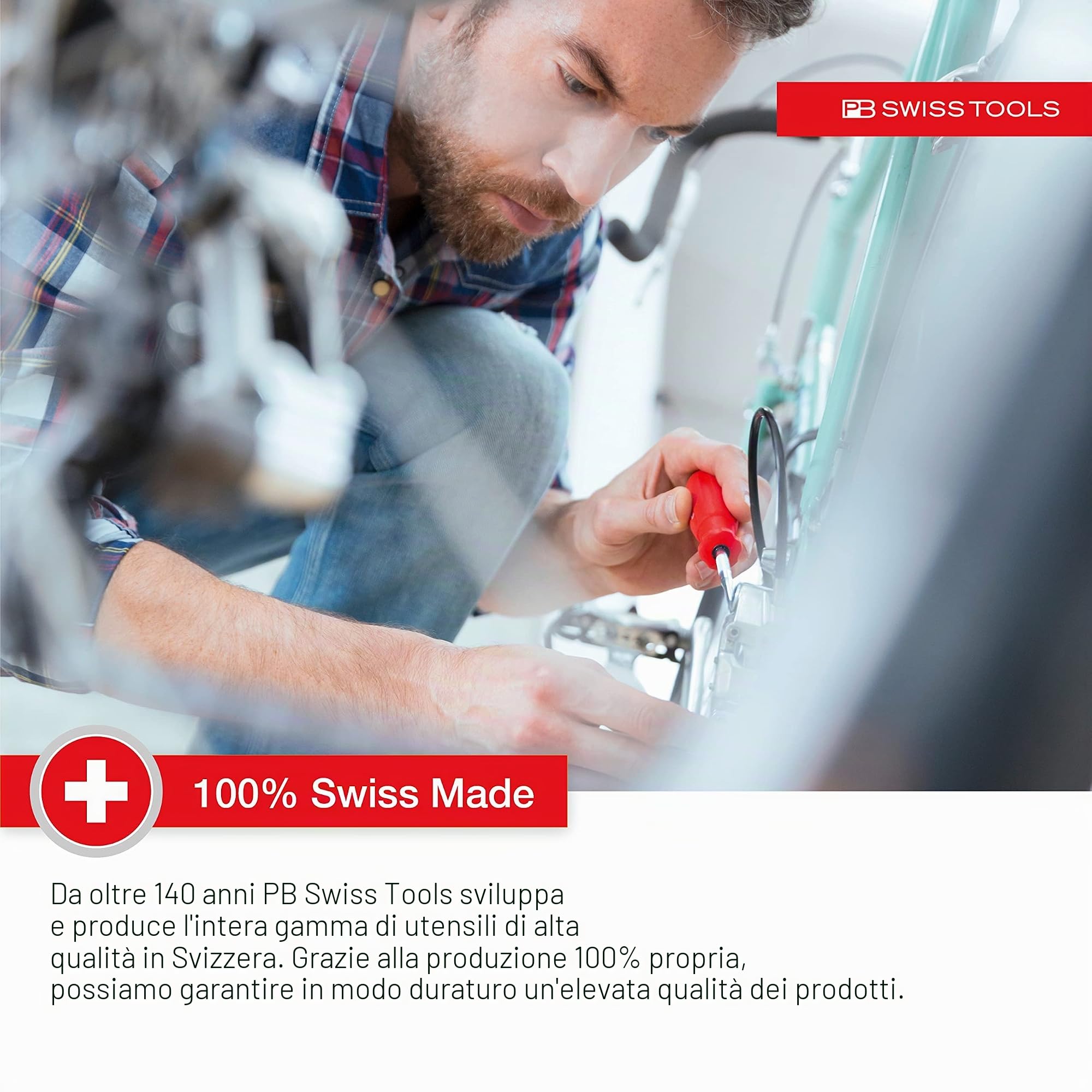 PB Swiss Tools Pozidriv PB 8243 - Set di cacciaviti a croce, 100% prodotto in Svizzera, 4 pezzi, set di cacciaviti SwissGrip (PZ0/PZ1/PZ2/PZ3) con supporto a parete (4 pezzi, rosso/verde)