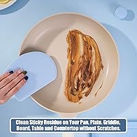 Vista 6 de Raspador de masa de silicona con lámina de acero inoxidable, raspador de tazón flexible de borde curvo para hornear, raspador de banco de silicona