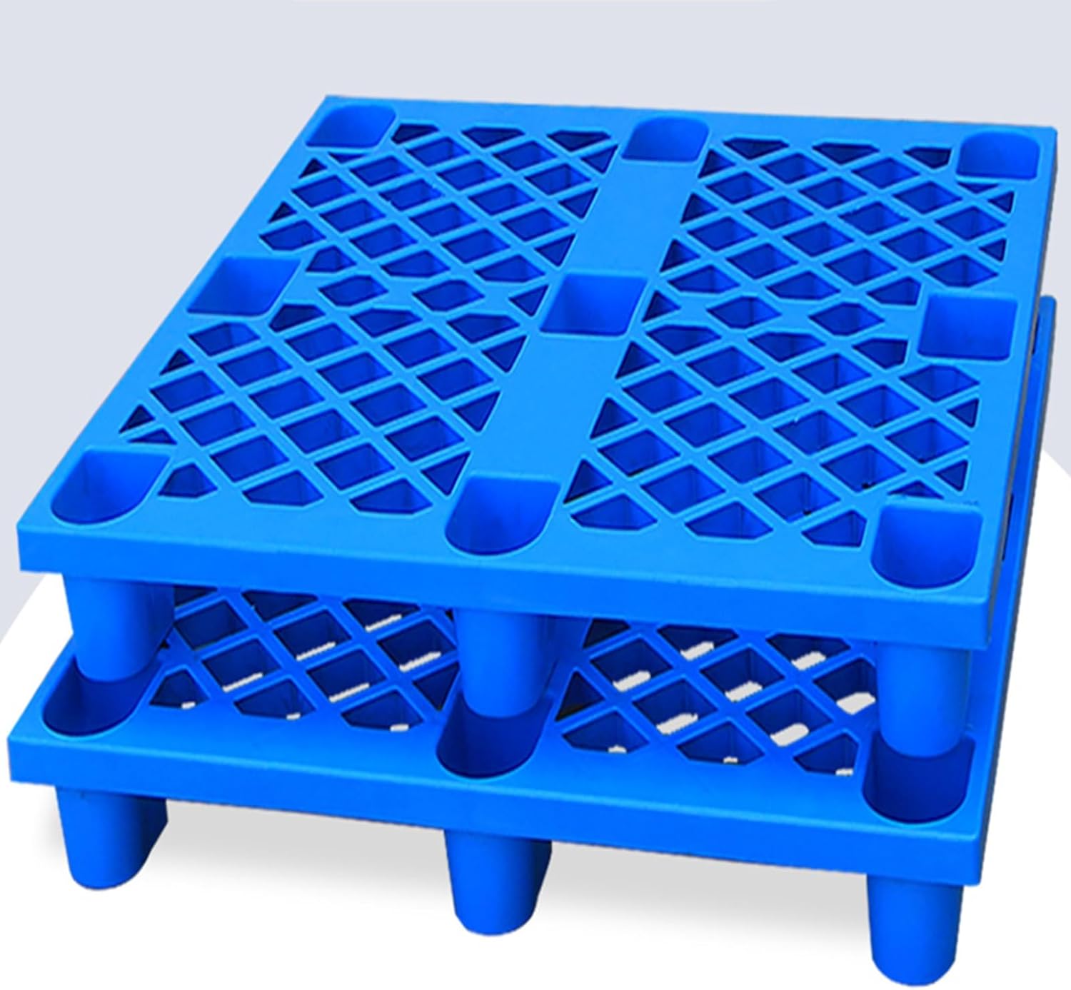 Warehouse Pad, Shipping Grid Pads Lightweight Floor Pallet Made of Polyethylene Reusable Pallets for Storing Goods in The Basement (Color : Blue, Size : 1100x1300mm)
