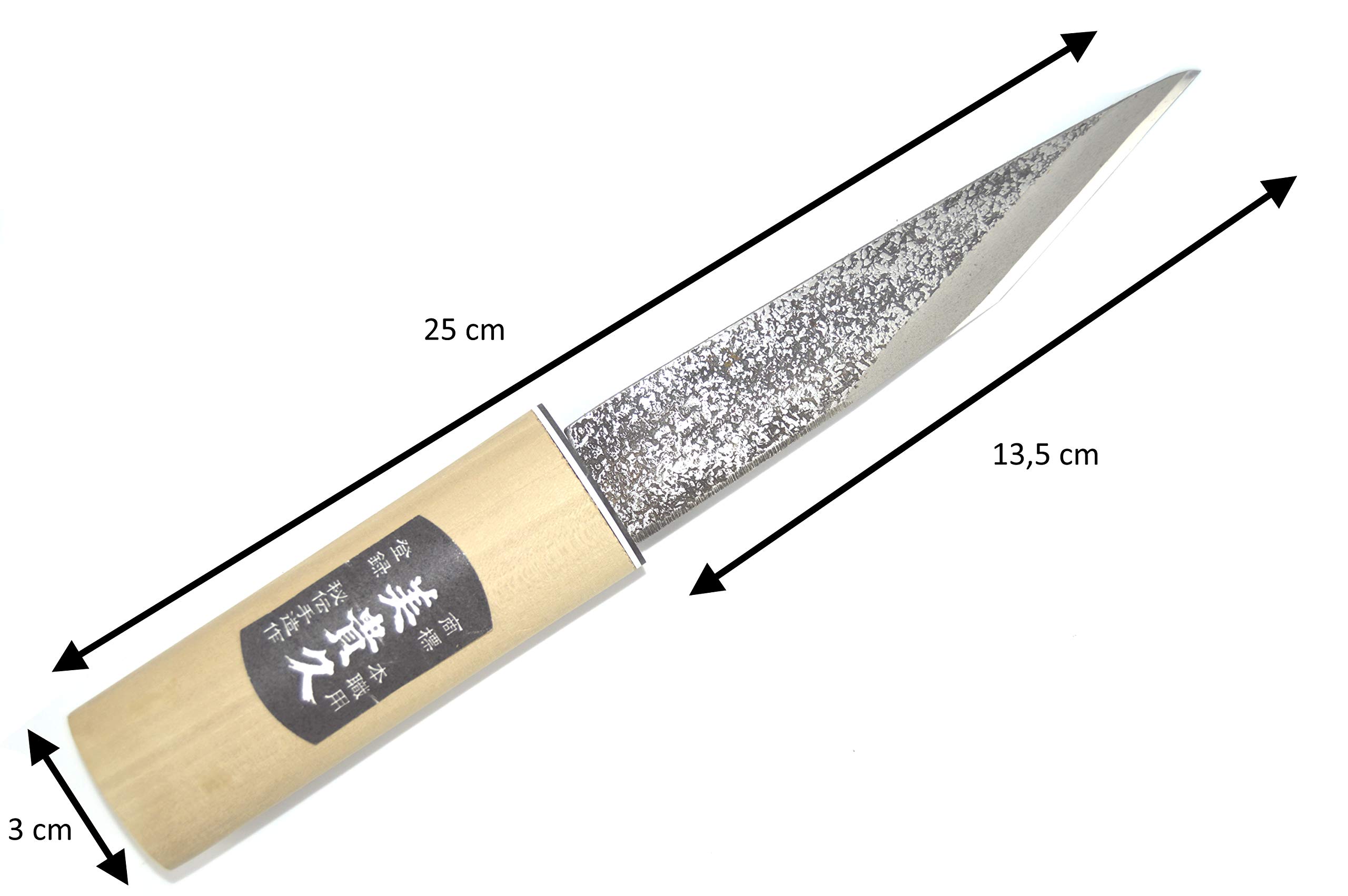 Kiridashi Katana - Cuchillo artesanal, hoja de carbono y carpintería, forjado a mano en Japón (martillado, 135 mm) (2 colores de hoja)