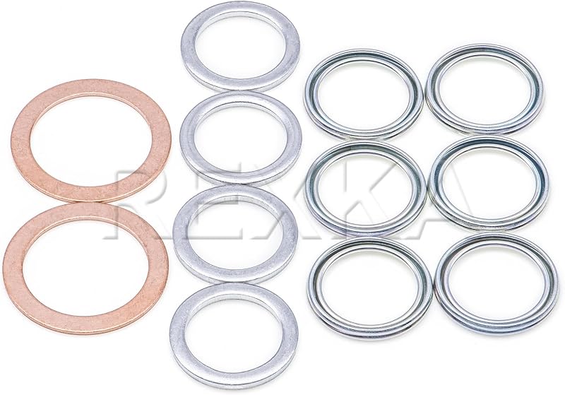 Kit de juntas do bujão de dreno do diferencial e caixa de transferência Rexka Toyota Lexus – 12 unidades