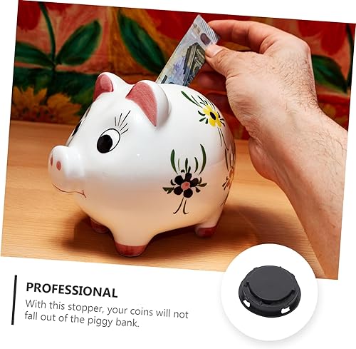 Miniatura 8 de 50 tapones de plástico para huchas y figuras de yeso, tapones de cierre de doble parte inferior, tapón negro para cajas de ahorro, fácil instalación
