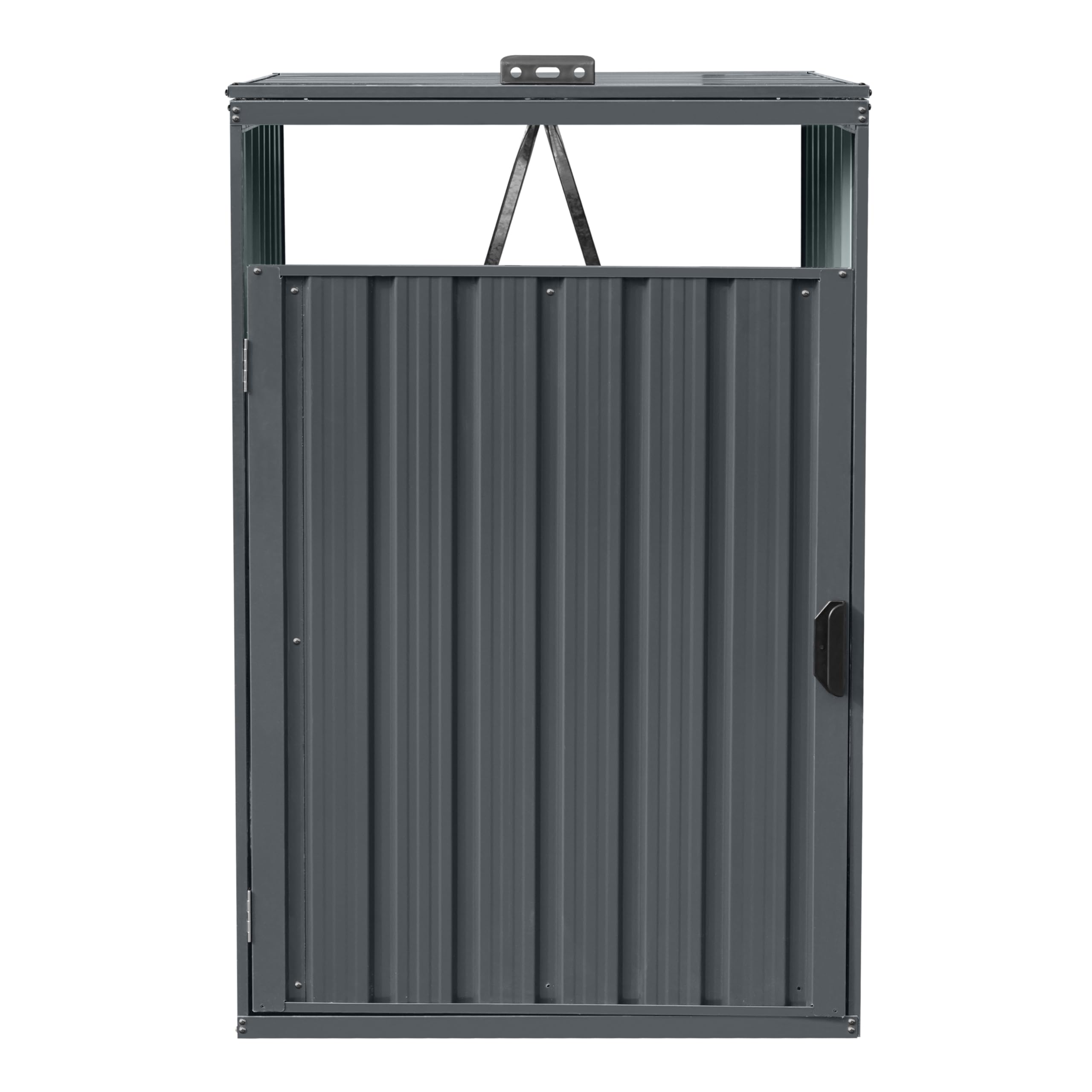 Axi Owen Cache Poubelle Métallique Anthracite/Acier Galvanisé Résistant Aux Intempéries - Abri Poubelle pour 1 Conteneur - Max. 240L - Abri Poubelle Extérieur avec Excellente Ventilation