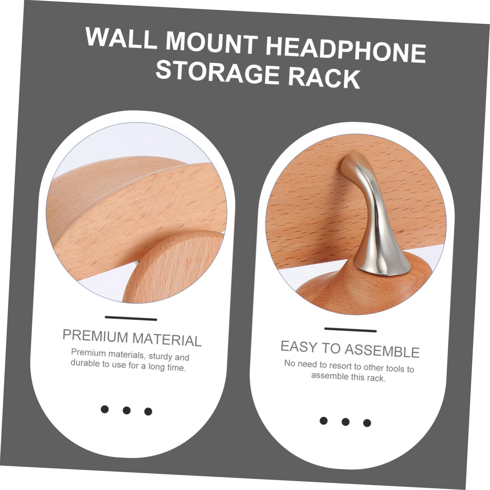 2sätze Headset Halterung Aus Holz Für Wandmontage Praktischer Kopfhörerständer Zur Aufbewahrung Für Büro Schlafzimmer Und Gaming-Bereich