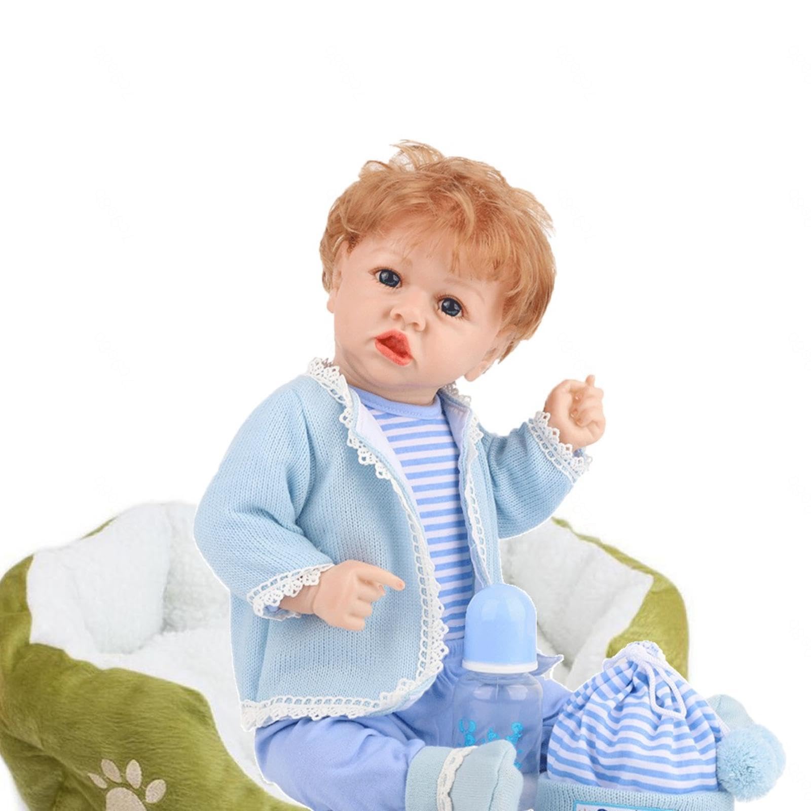 GRFITReborn Baby Dolls Girl Newborn -they’re 22 inches tall Sweet Smile Realistic-Newborn Baby Dolls Sleeping Baby Girl Real Life Baby Dolls, Realistic Handmade Doll Children Babies Kids Toys,N-Boy