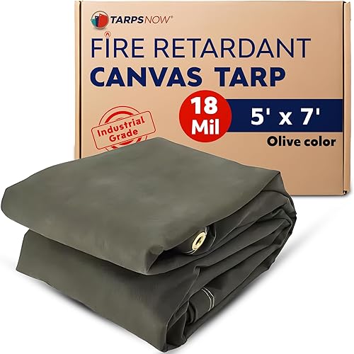 Tarps Now - Lona resistente de 12 x 16 pies  Tela de grado industrial de 18 milésimas de pulgada, resistencia al desgarro, bordes reforzados, ojales