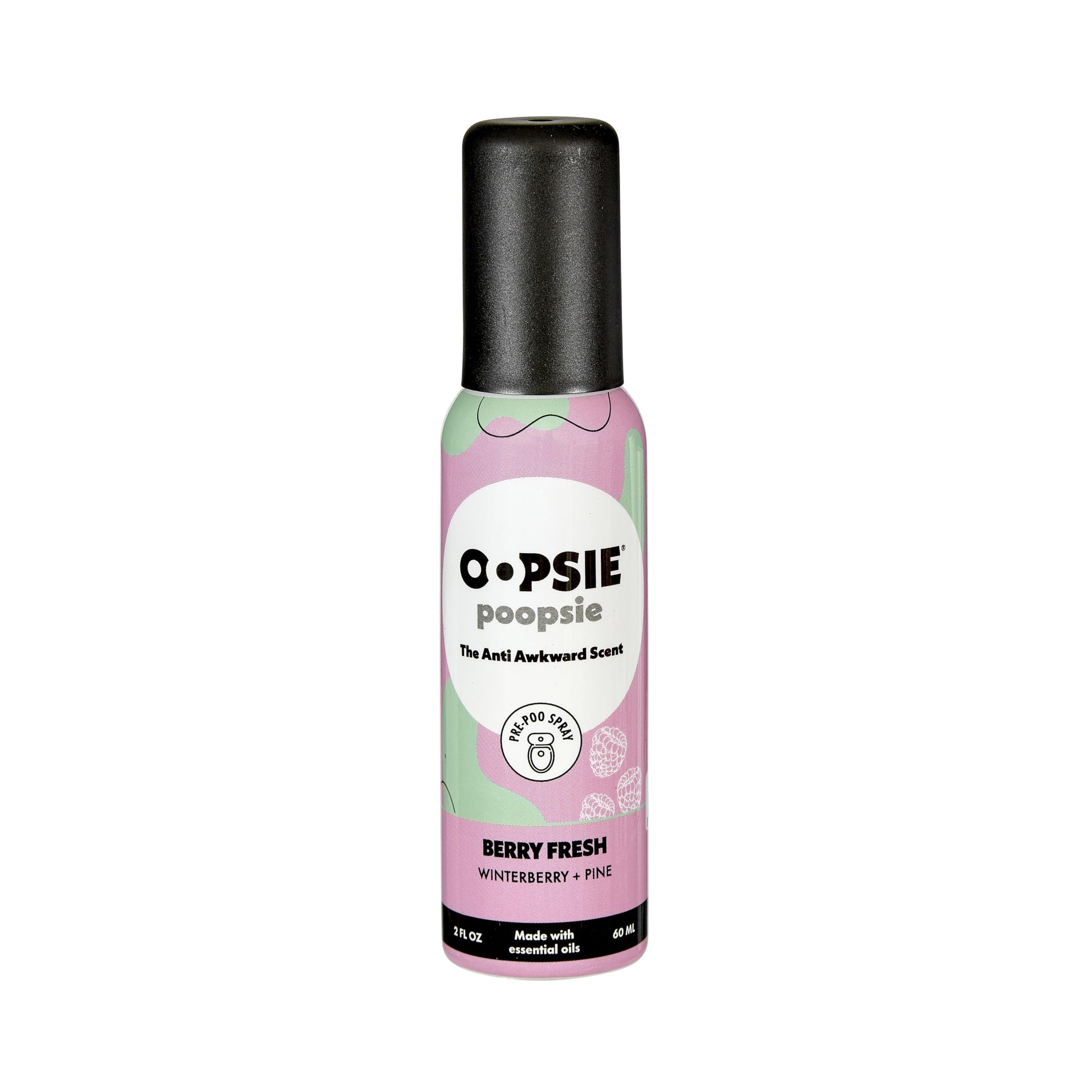 OOPSIE POOPSIE Aromar Pre-Poo toilet spray, discreet & portable original odor deodorizer scents. 2Oz bottle - Berry Fresh