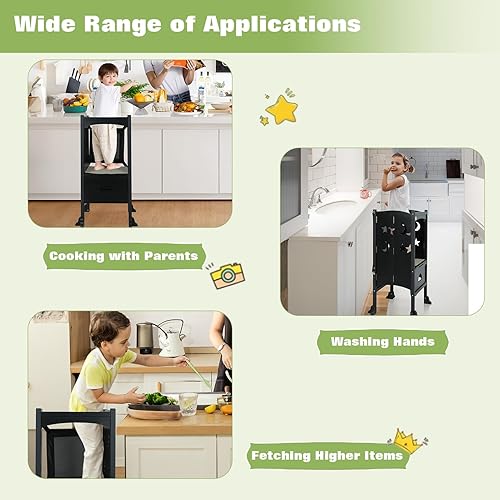 Miniatura 6 de Taburete para niños pequeños, taburete de cocina para niños pequeños, taburete auxiliar de cocina para niños pequeños, taburete para encimera de