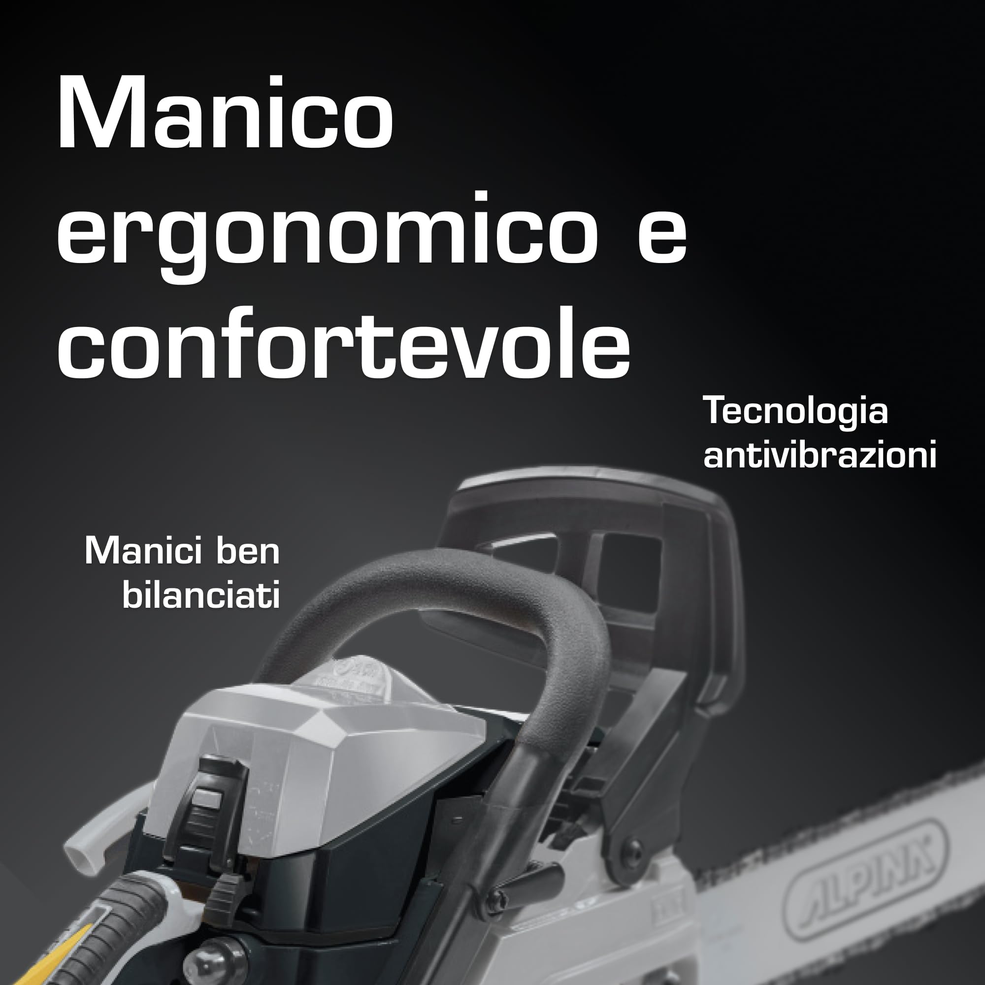 Alpina ACS 38 Motosega a Miscela, 37,2 cc, 35 cm – Easy Start, Pompa Olio Automatica – Potatura e Taglio Ceppi Domestico
