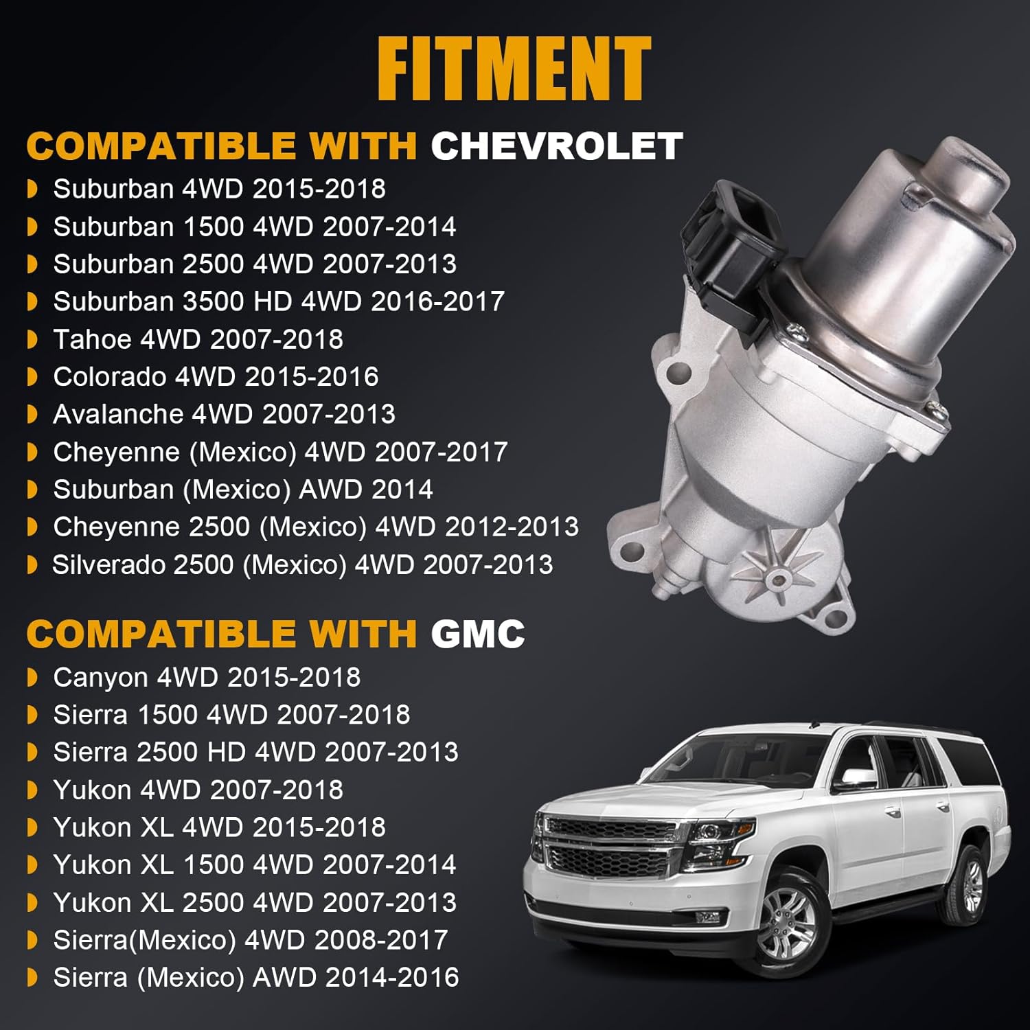 4WD Transfer Case Shift Motor Actuator For Chevrolet Silverado Suburban 1500 2500 3500 Tahoe Colorado Avalanche For GMC Canyon Yukon XL Sierra 1500 2500 Replaces# 600-899 19258696 23369032