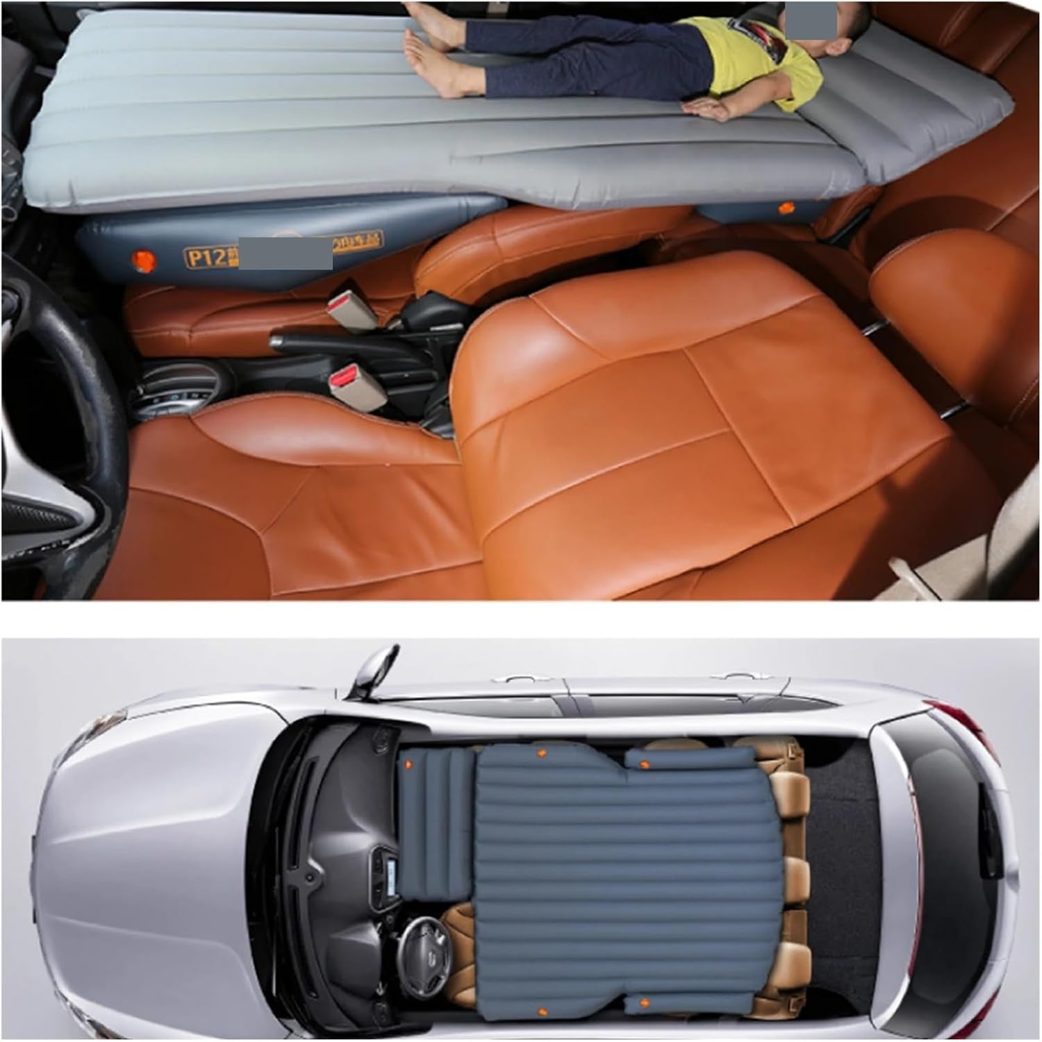 Car Air Bed Car Travel Inflatable Mattress Front Slope Pad Inflated Stool Cushions Air Bed Fit for Seat Gap Self-Driving Universal(Z2)