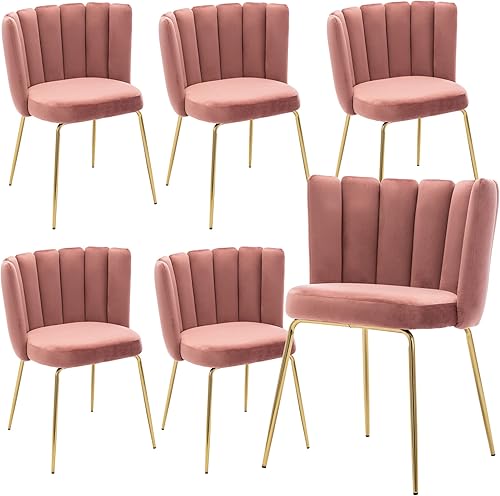 Miniatura 9 de Juego de 2 sillas de comedor de terciopelo modernas, sillas laterales tapizadas con patas de metal dorado para el hogar, cocina, sala de estar,