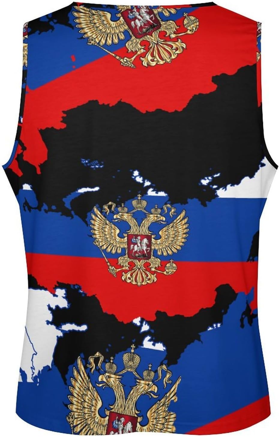 Russian Ea-gles Map of Russia Mens Tank Tops Sleeveless Muscle Shirts Beach Casual Gym Shirt Vest Tee Tops