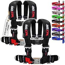 2pc Harnesses for Bucket Seat, quick release Racing Harness with 9 color options, Race Car, UTV, RZR Black 4pt, 3 inch [6000]