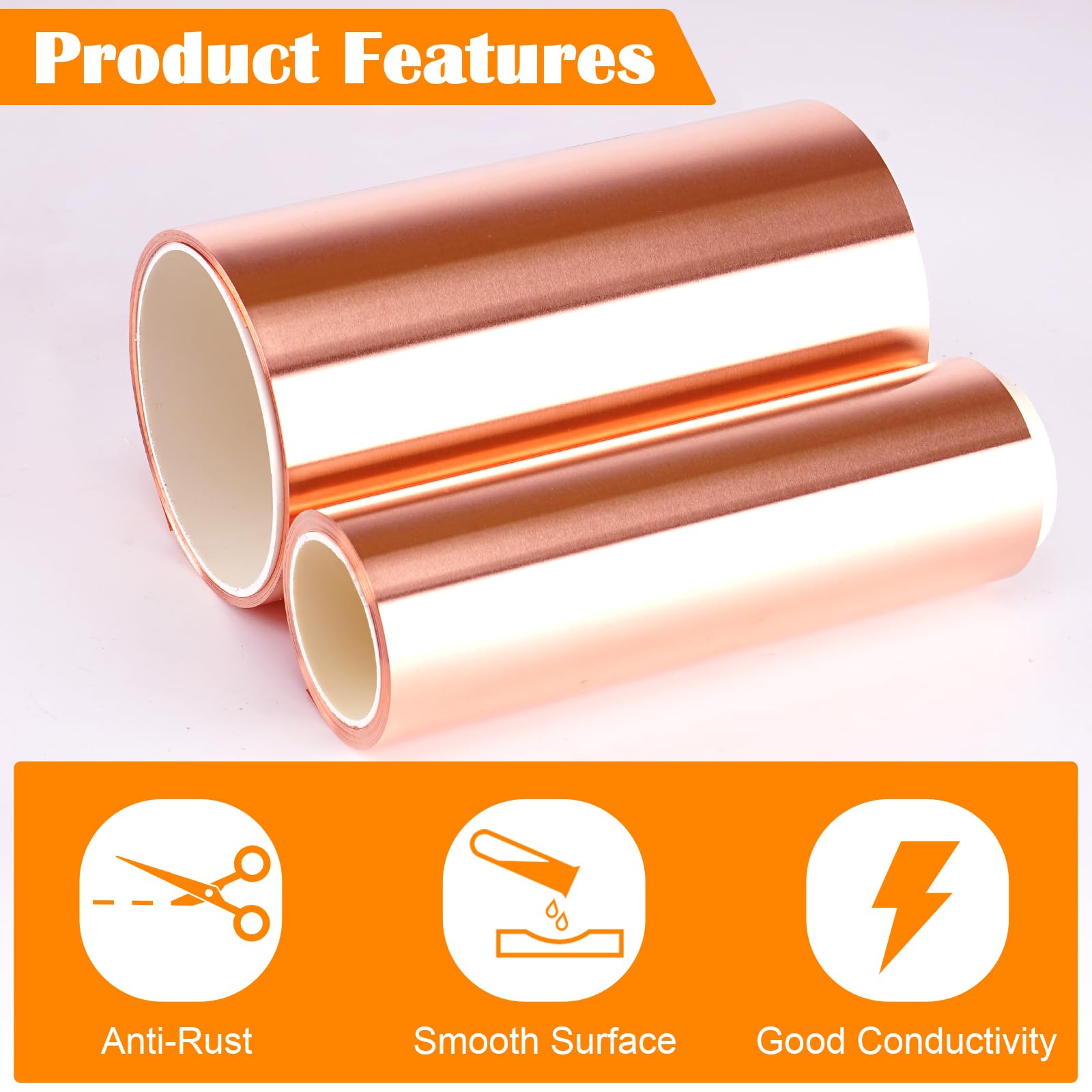 Snapklik.com : Copper Foil Sheet Roll, 6in X 5Ft Copper Sheet, 0.05mm ...