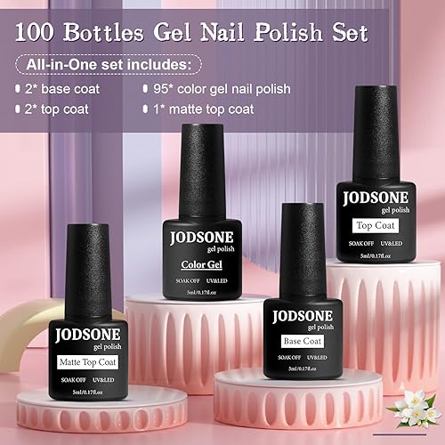 Miniatura 2 de JODSONE Juego de iniciación de esmalte de uñas de gel, 100 piezas, esmalte de uñas de gel multicolor para salón de uñas, uso doméstico, gel de uñas