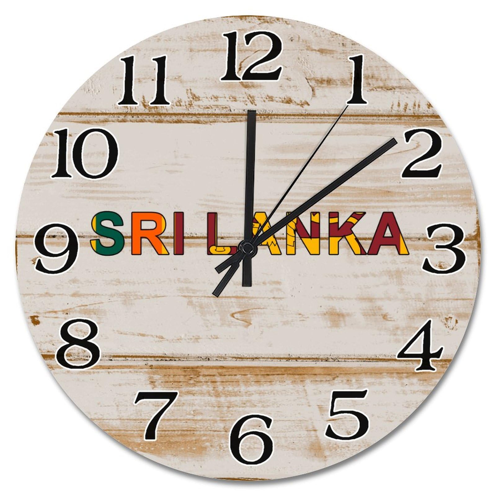 Horloge murale en bois vintage Sri Lanka silencieuse pour décoration de maison