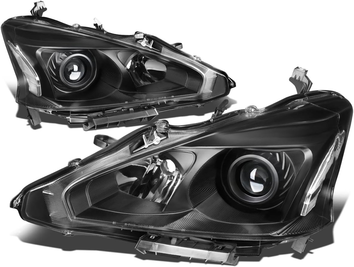 DNA Motoring HL-OH-NA13-BK-CL1 Pair Projector Headlights Black/Clear[13-15 Nissan Altima]