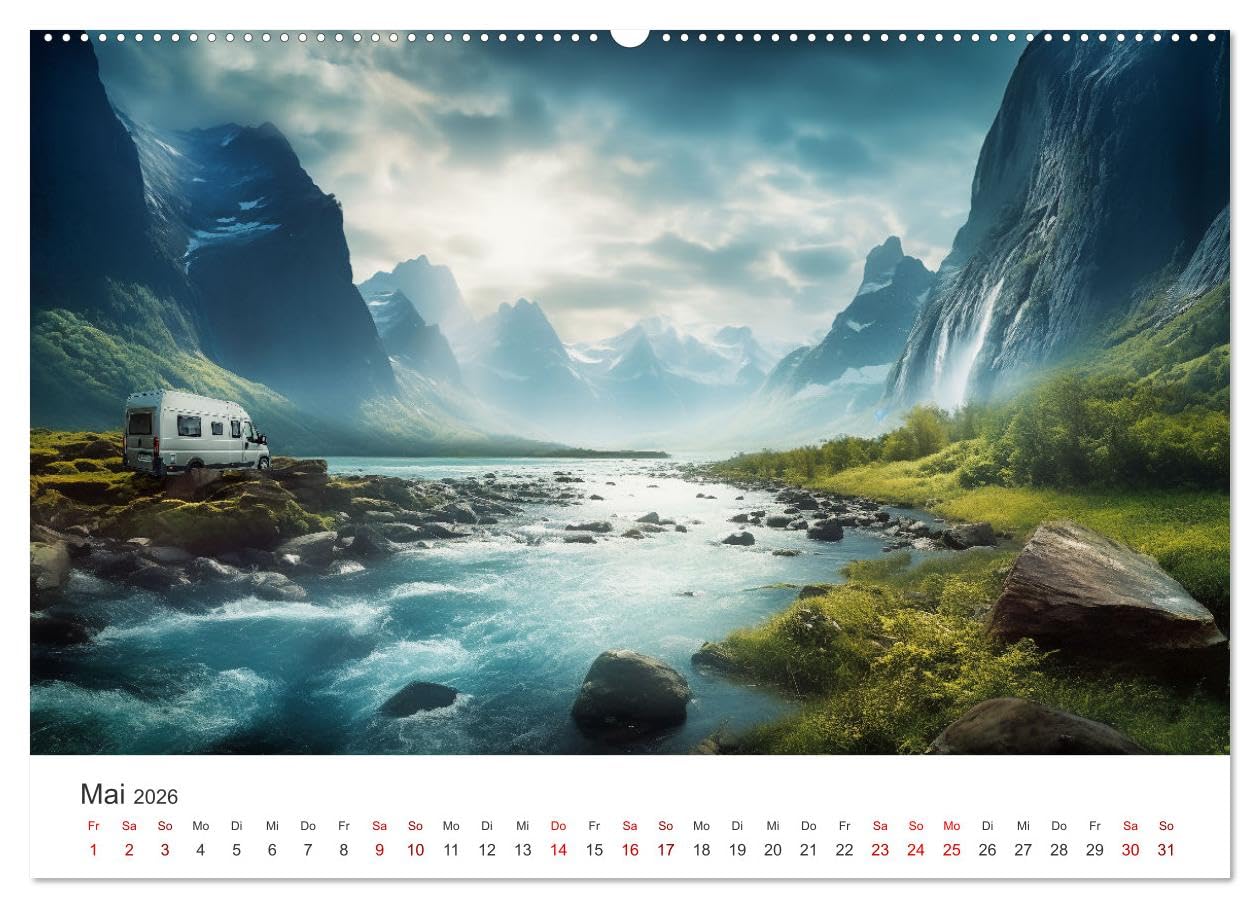 Der Ruf des Nordens (hochwertiger Premium Wandkalender 2026 DIN A2 quer), Kunstdruck in Hochglanz: Kommen Sie mit ins Camperparadies Skandinaviens! (CALVENDO Natur)