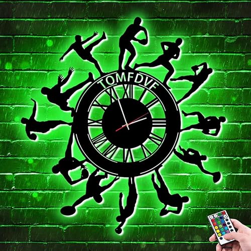 Miniatura 3 de Reloj de pared de fútbol personalizado con luz LED, reloj de letrero de neón para sala de deportes, reloj digital para club, gimnasio, oficina,