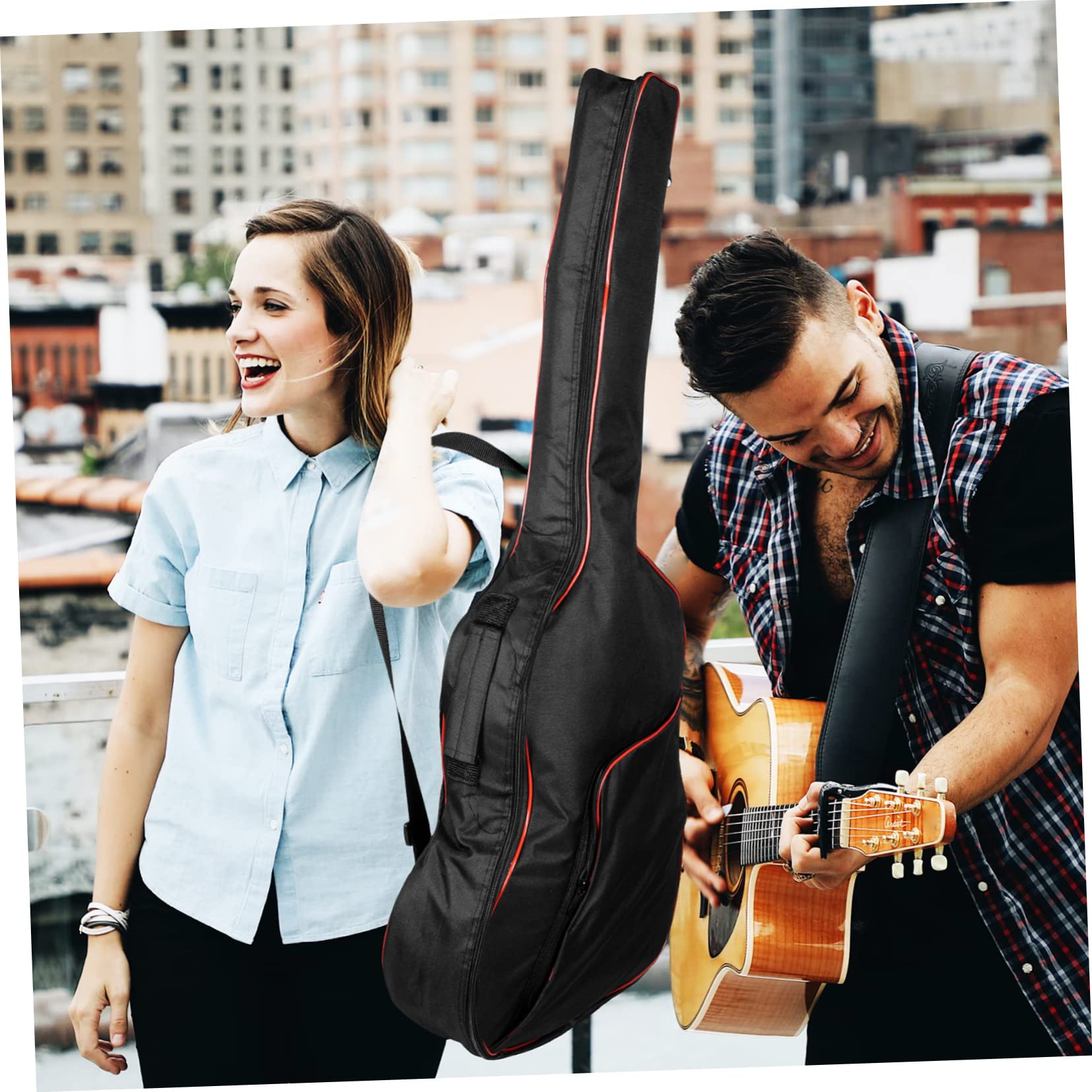 Abaodam Waterproof Oxford Guitar Bag Compact and Durable for 41 Inch Guitars Extra Storage Compartment