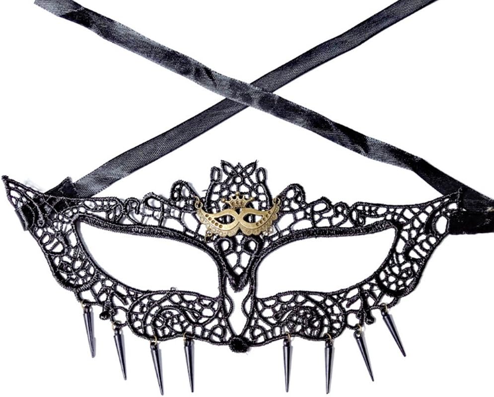 partyfareast Venetian Lace Mask Hollow Masquerade Party Costume Mask for Women Girls