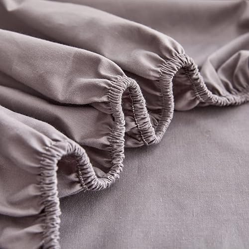 Miniatura 7 de Sábanas bajeras de tamaño King, transpirables, refrescantes, para hotel, de lujo, extra suaves, 100% algodón, bolsillos profundos, fácil ajuste, sin