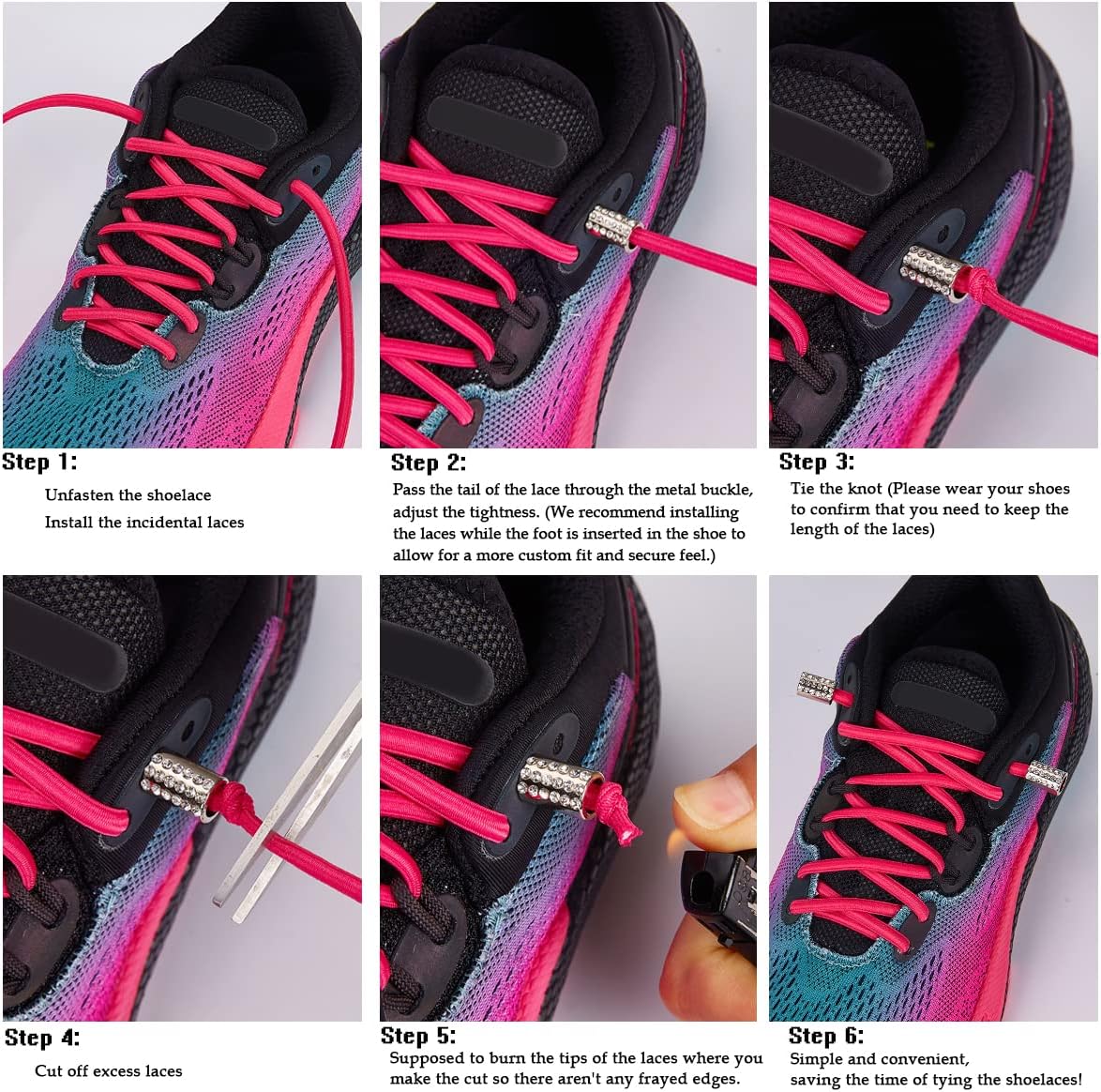 anan520 Elastic Tieless Shoelaces for Adults, Kids, Elderly - Elastic No Tie Shoe Laces