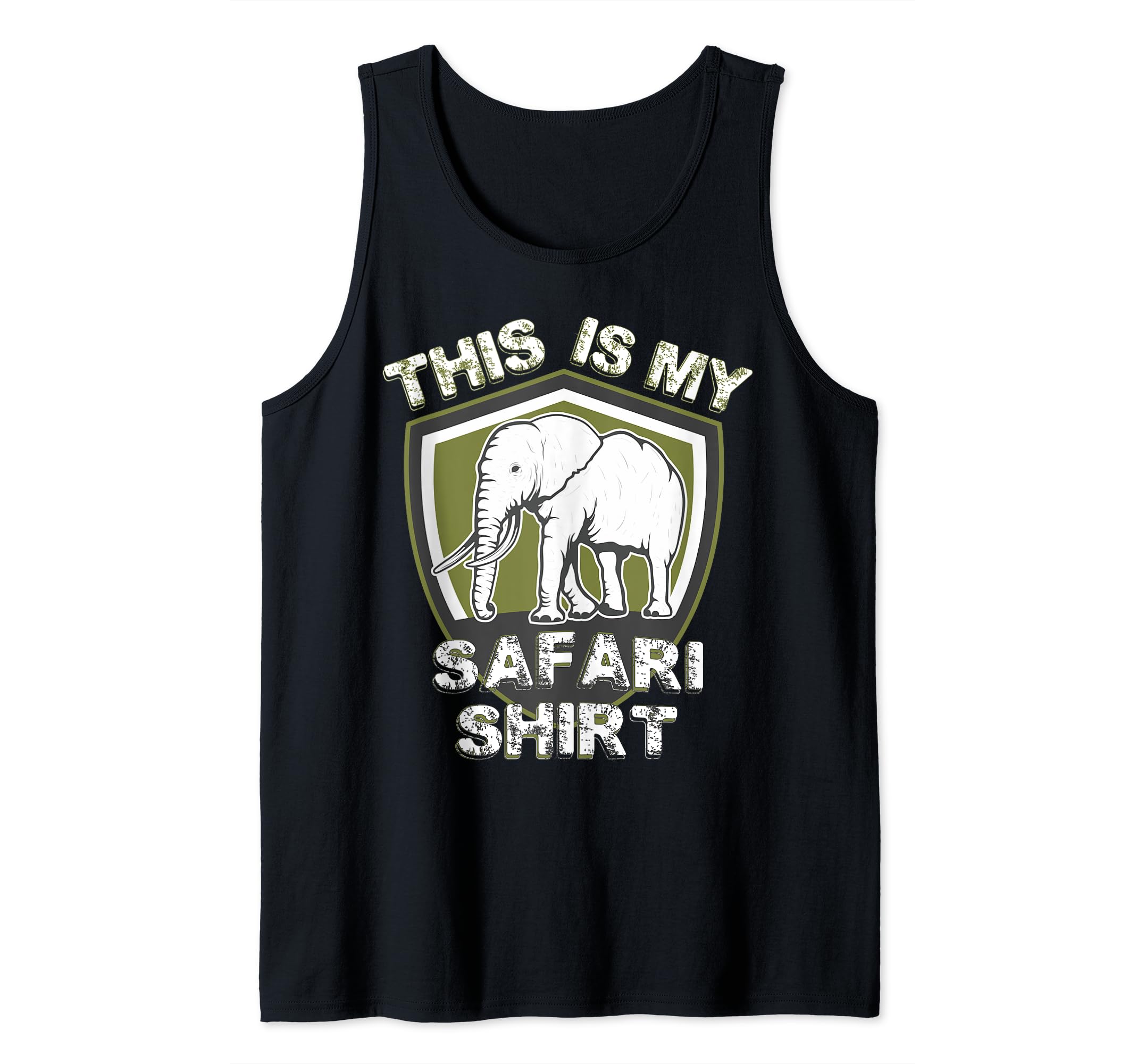 This Is My Safari Shirt Funny African Elephant Shield Crest Tank Top
