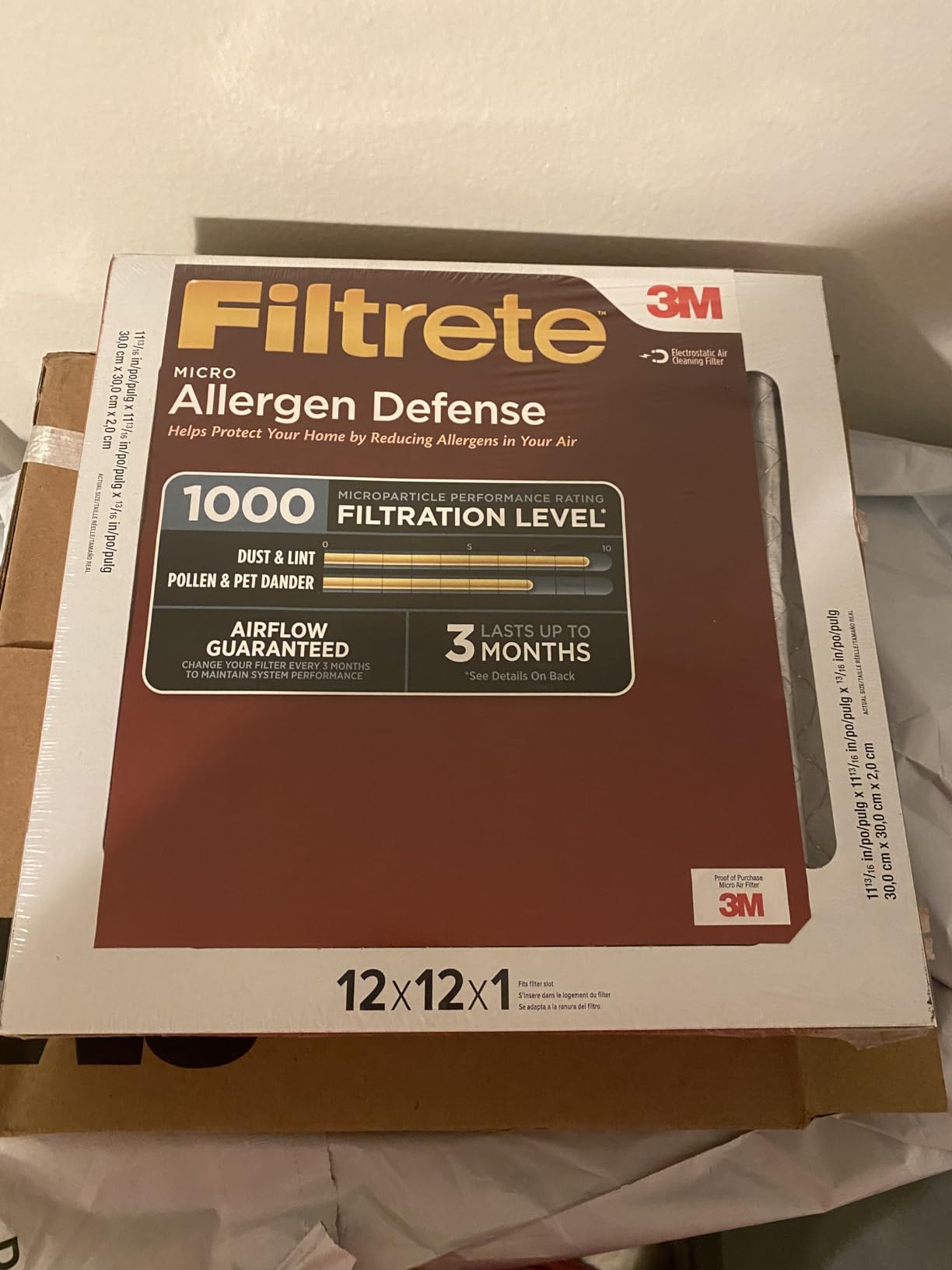 3M Filtrete 16x25x1 Air Filter, Allergen Defense Micro Allergen, MERV 11, MPR 1000 (4- Pack) photo review