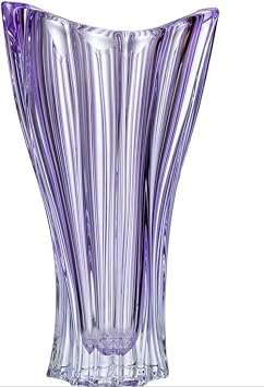 Czech Bohemian Crystal Glass Vase 12 Amethyst Plantica Vintage European Design Flower Vase Elegant Centerpiece Home Decor Wedding Birthday Housewarming Anniversary
