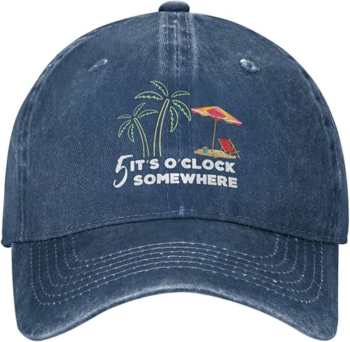 Cryptomancy 5 Oclock Somewhere Hat Its 5 O' Clock Somewhere Cap for Men Dad Hats Funny Cap