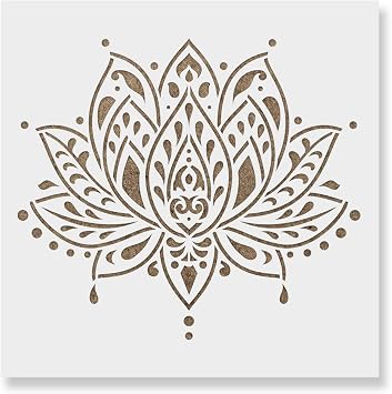 Sacred Lotus Flower Stencil - Stencil Furniture, Stencils, Floral Stencil, Lotus Stencil, Sacred Stencil
