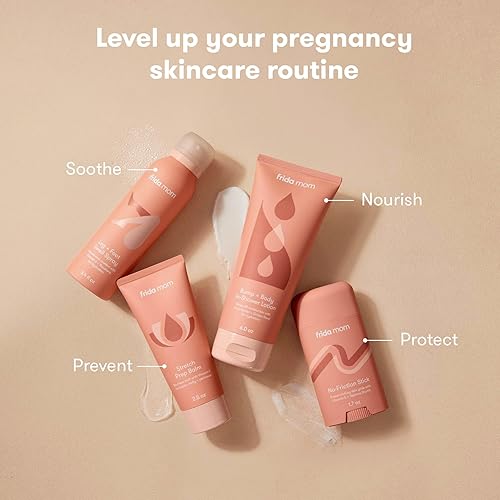 Vista 23 de Frida Mom Crema para el vientre del embarazo, loción corporal en la ducha para todo el cuerpo y la protuberancia, loción hidratante para piel seca