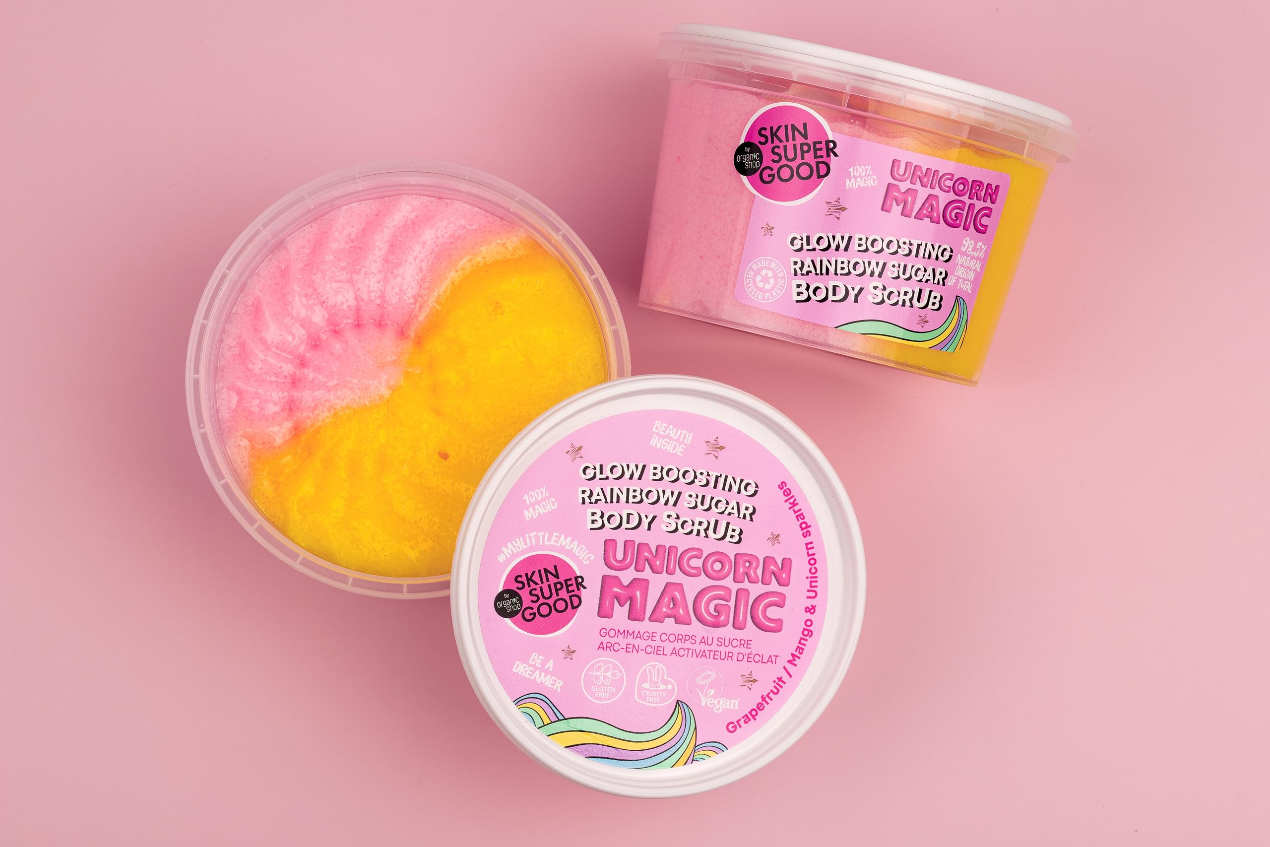 Organic Shop 250ml Body Scrub Glow Boosting Unicorn Magic, Grapefruit & Mango, 250 ml (Pack of 1) - Image 4