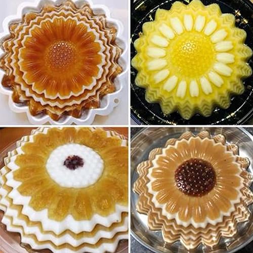 Miniatura 3 de SADYFON Molde de aluminio para decoración de pasteles en forma de flor de girasol para cumpleaños, boda, aniversario, fiesta, tartas, moldes para