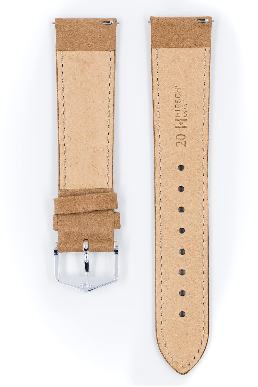 Bracelet de montre HIRSCH Osiris Nubuk - Bracelet de montre en cuir de veau naturel