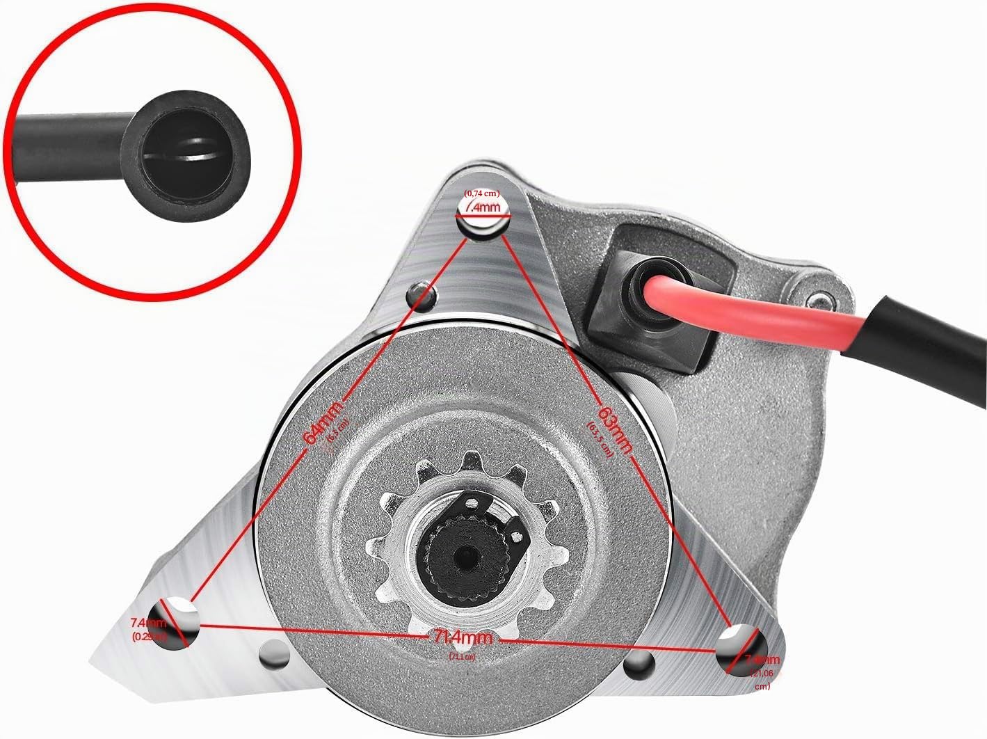 Trkimal Démarreur électrique pour moteurs 50cc-125cc Go Karts, Dirt Bikes, ATV, Pit Bikes, Dune Buggys, Sandrails, Quads
