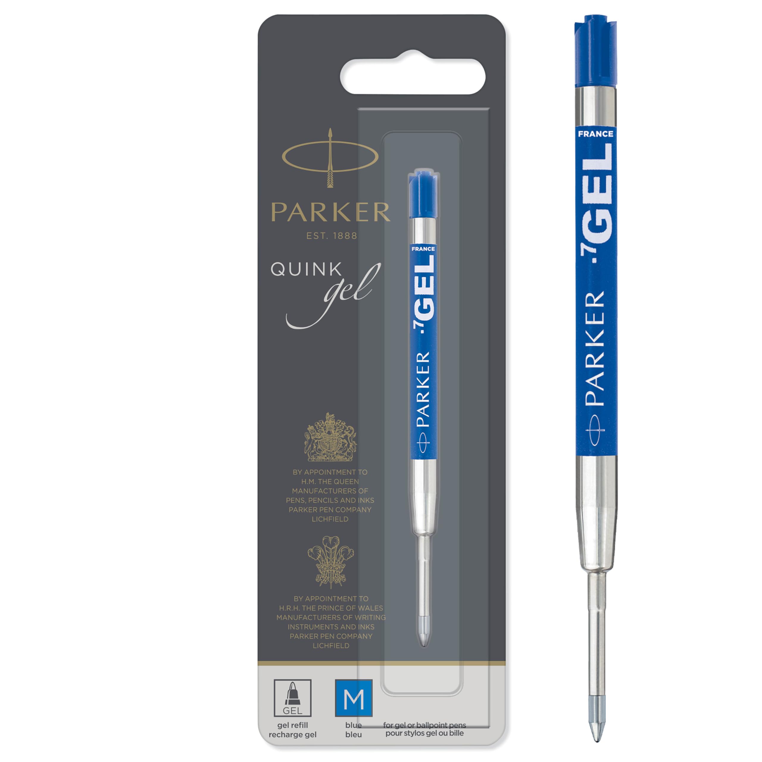 Parker 1950346 Jel Tükenmez Kalem Yedeği, Orta Kalınlıkta Uç, Mavi, gri