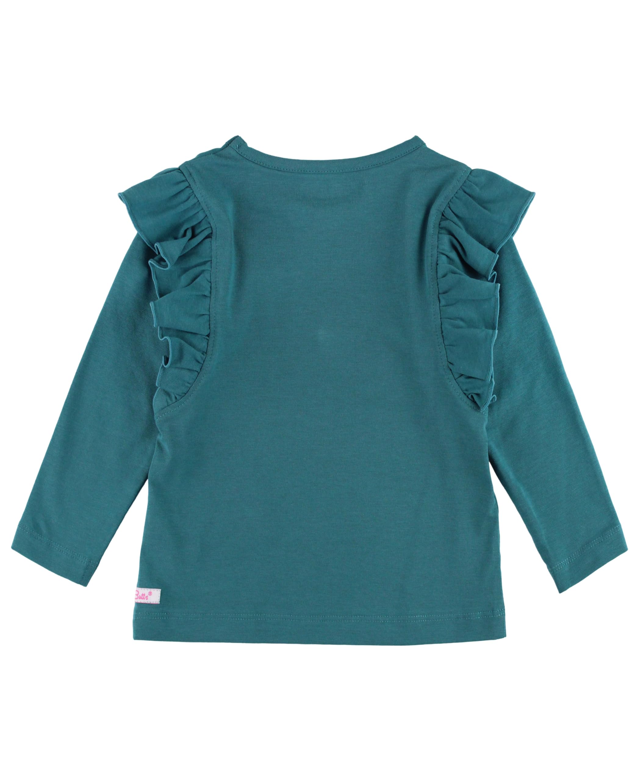 RuffleButts Colonial Blue Knit Flutter Sleeve Top - 18-24m