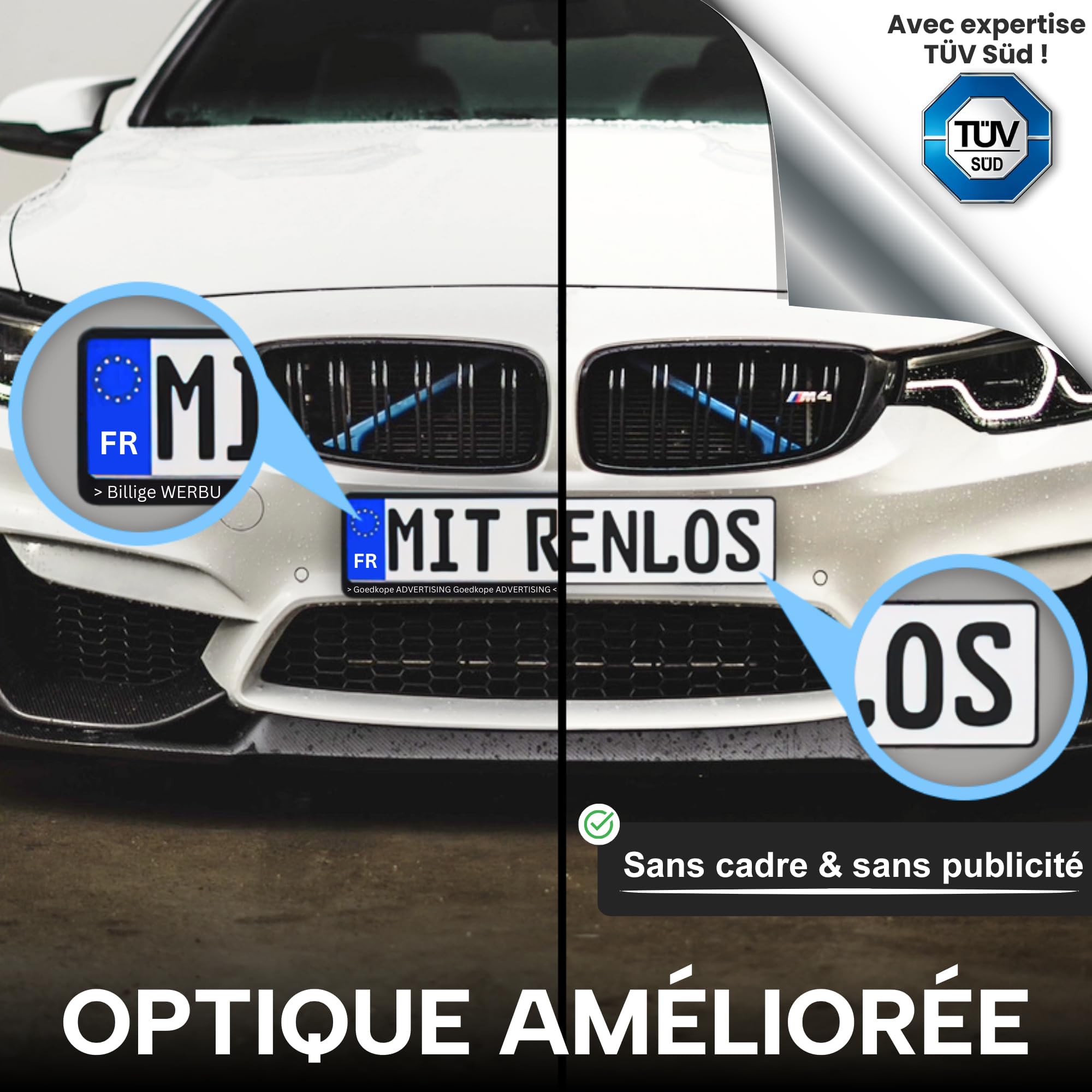 Ivality Support Plaque Immatriculation Magnétique pour 2 Plaque, Porte-Plaque Invisible sans Cadre pour Voitures, Porte-Plaque Amovible Autrichien, Homologué Route, Certifié TÜV Jusqu’à 350 km/h