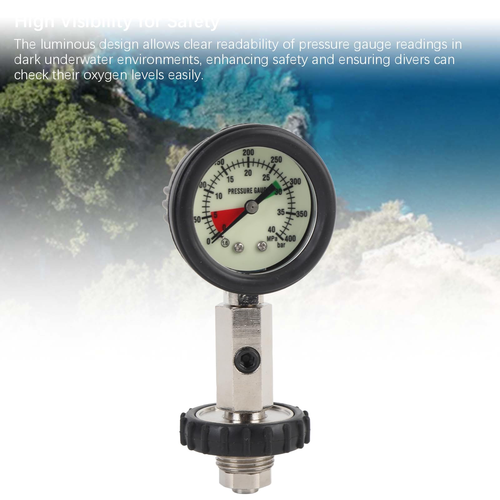 Hochpr?zises Tauchmanometer f¨¹r Sporttauchen ¨C Leuchtendes Display, Multifunktionale Messung, Einfache Lesbarkeit, Langlebig, Kompatibel mit Tauchreglern