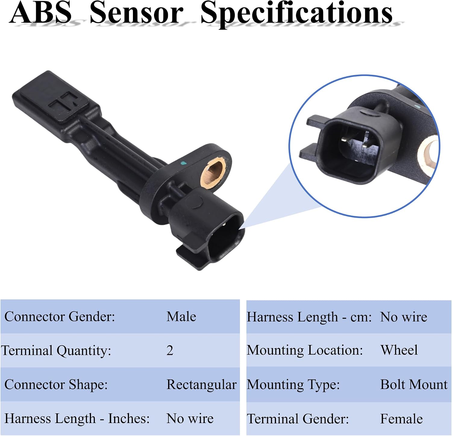 PANNUOSCS ABS Wheel Speed Sensor - Rear Left Right Fit for 2007-2018 Wrangler 2008-2012 Liberty 2007-2011 Dodge Nitro ABS Sensor 52125003AB ALS1932 695-179