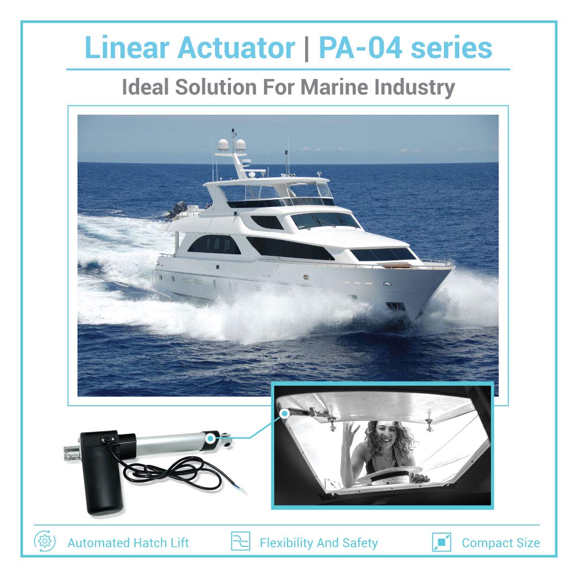 Automation, Motors & Drives 40" stroke Linear Actuator Hall Effect
