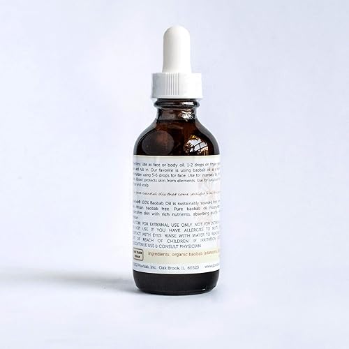 Miniatura 2 de Aceite de baobab 100% prensado en frío, aceite corporal orgánico crudo para reparación de piel, cabello y uñas. Aceite puro de vitamina E para