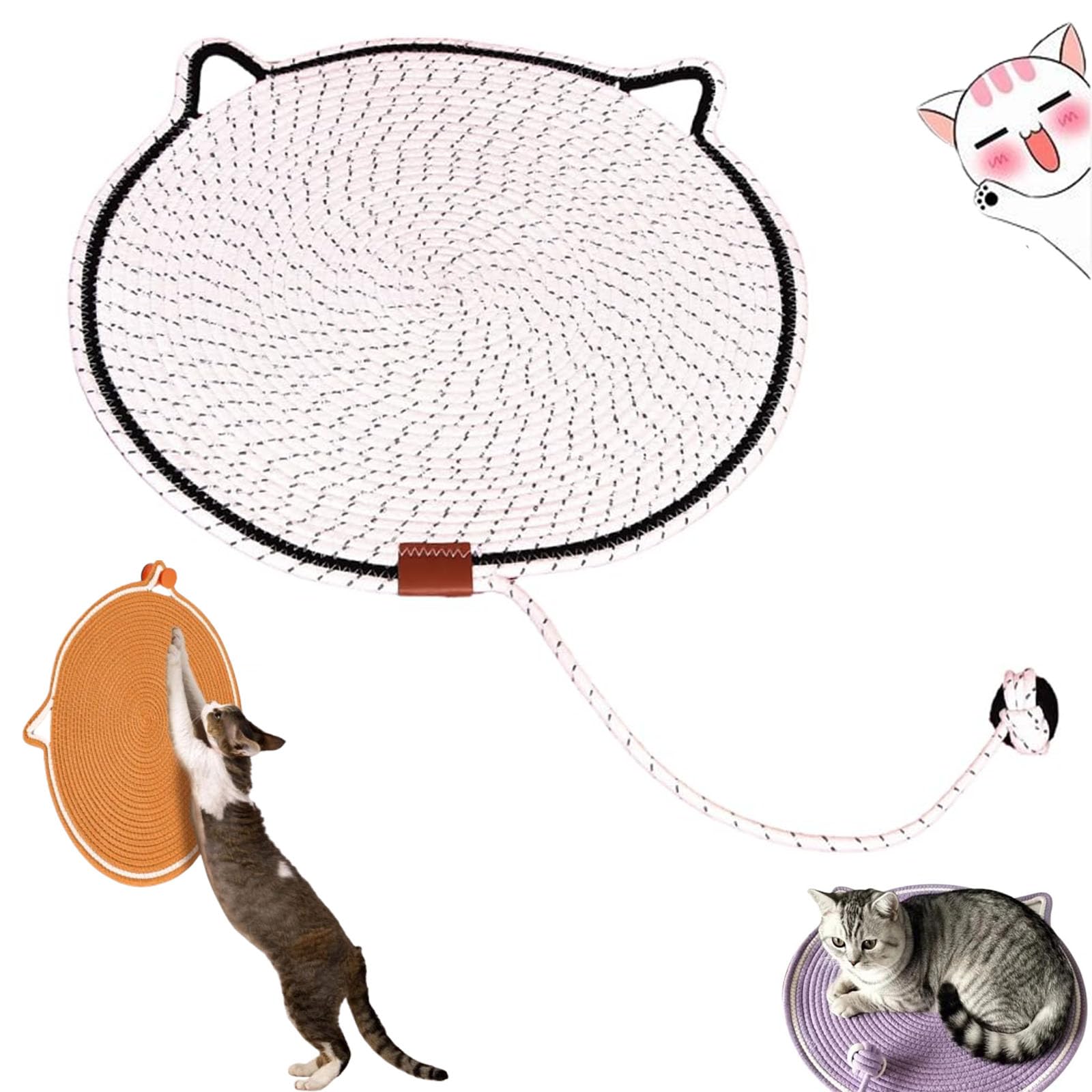Celery Pets Dual Scratching Pad,pets Dual Scratching Pad,cat Scratch Mat for Indoor Cats,dual Scratching Pad Celery Pets,Scratching Pads Cats,Cat Scratching Mat Natural Cotton Rope Cat Scratching Pad