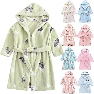 Toddler Hooded 𝐑obe Soft Fleece Bath𝐫obe Boys Girls 𝐏ajamas Dressing Gown Flannel 𝐒leepwear