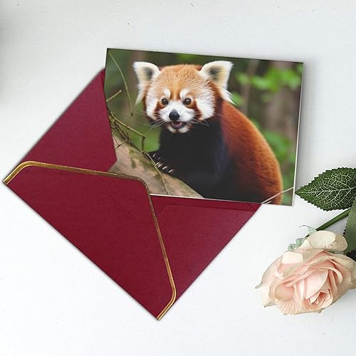 Miniatura 6 de NONHAI Tarjetas de felicitación con sobres, tarjeta de felicitación con sobres, tarjeta de felicitación de Little Panda rojo en blanco para todas